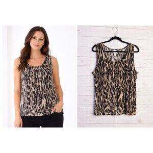 Chicos Travelers Tank Slinky Stretch Size XL Animal Print
